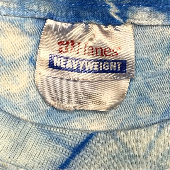 Vintage 00’s blue tie dye scuba diver aop front t-shirt. - Picture 4 of 4